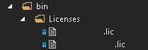Image showing bin directory in Visual Studio 2013